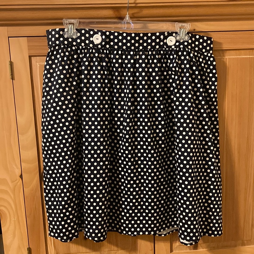 ModCloth Navy/white polka dot skirt with sailor buttons sz 1X